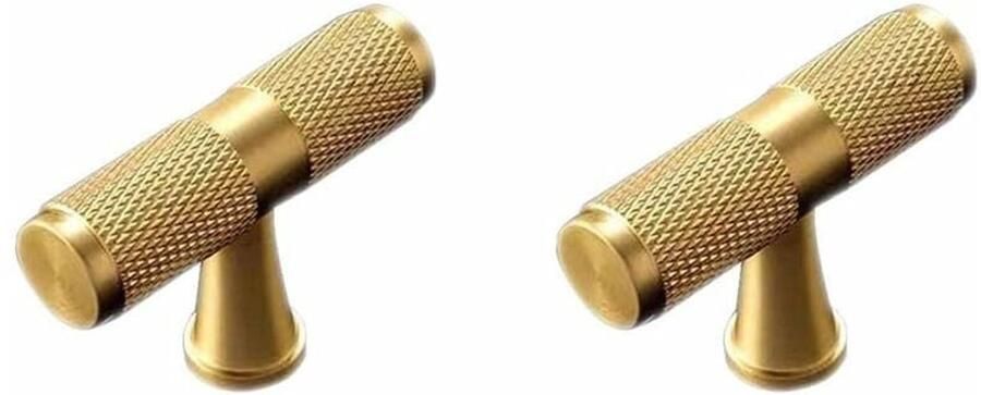 Keukenkastgrepen 2 stuks Handgreep Kast Meubelgreep Handgreep voor Lade Aluminiumlegering Goud 50mm T-vorm Voor Deur kast en lade