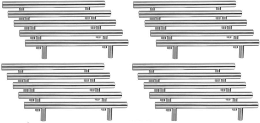 Keukenkastgrepen 20 Stuks 128 mm Handgreep Kast Meubelgreep Handgreep voor Lade RVS Geborsteld zilver Voor Deur Keuken kast en lade