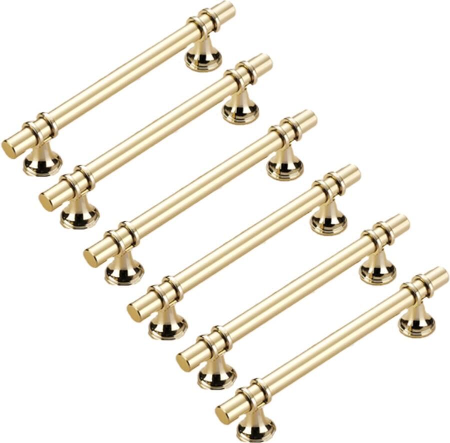 Keukenkastgrepen 6 stuks 128 mm Handgreep Kast Meubelgreep Handgreep voor Lade Zinklegering en Aluminiumlegering Goud Voor Deurtjes Keukenkastjes en lade