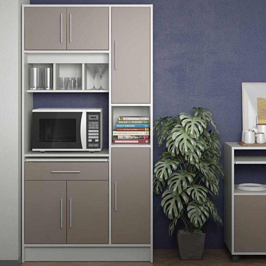Keukenmeubel MADY 5 kasten & 1 lade Grijs L 91 cm x H 180 cm x D 40 cm