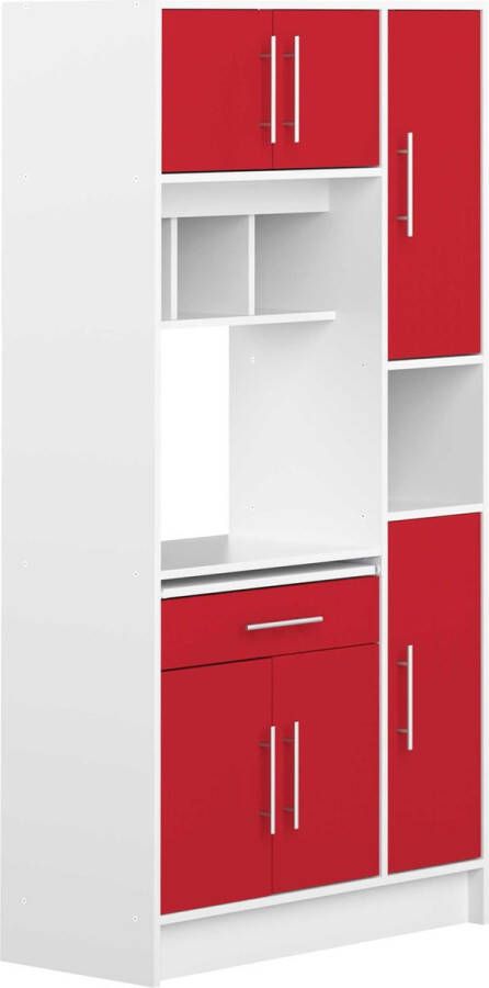 Keukenmeubel MADY 5 kasten & 1 lade Rood L 91 cm x H 180 cm x D 40 cm