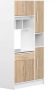 Keukenmeubel MADY 5 kasten & 1 lade Wit en eiken L 91 cm x H 180 cm x D 40 cm - Thumbnail 2