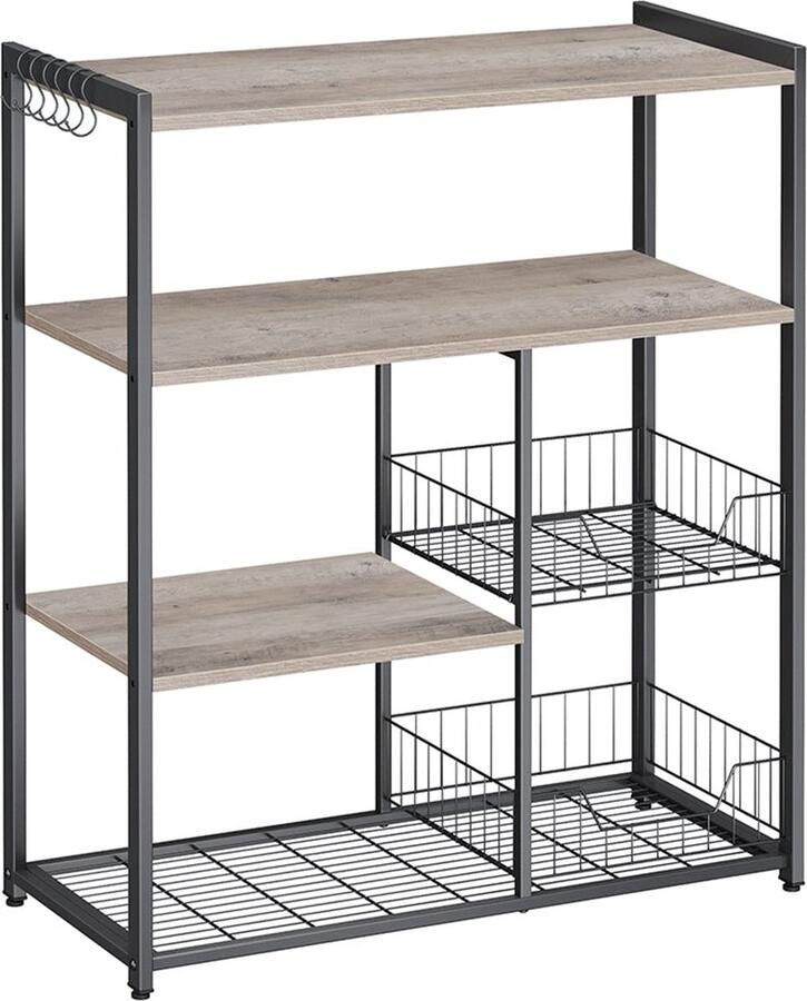 Rootz Living Rootz Cake Rack Organizer Pantry Storage Standing Shelf Chipboard Steel 35cm x 80cm x 95cm