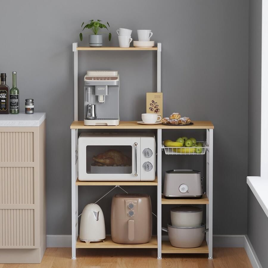 Keukenplank staande plank bakkersplank met metalen mand