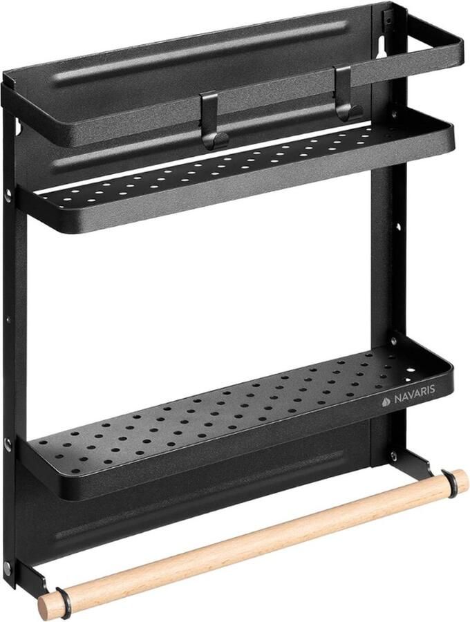 Keukenrek Ophangbaar Magnetisch Keukennrek Met Keukenrolhouder Afmetingen 32 x 27 x 8 cm Zwart