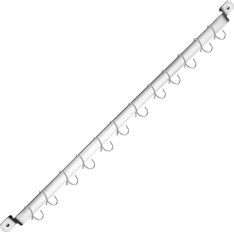 Keukenrek railrek organizer wandgemonteerde keukenrail met 14 haken
