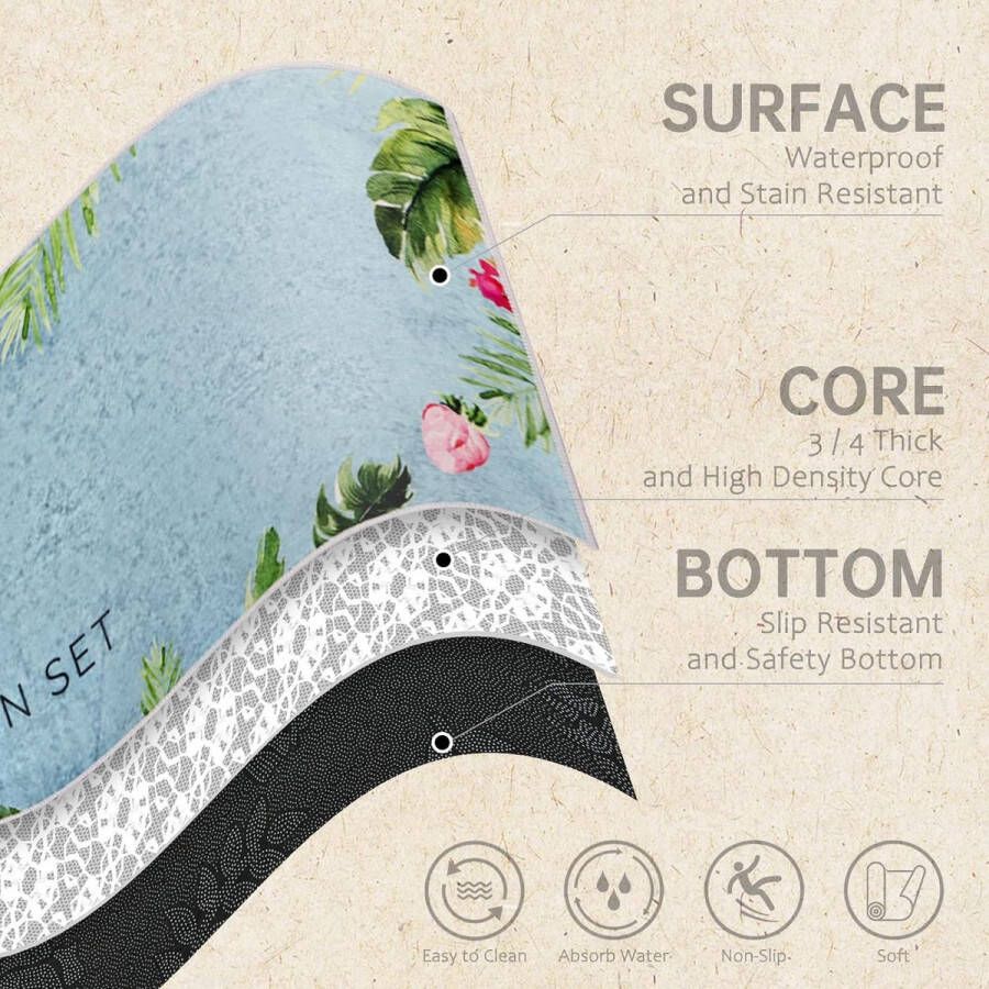 Keukentapijten 2-delige keukenmattenset antislip tapijten deurmat voor binnen wasbare staande mat (40 x 60 cm + 40 x 120 cm)