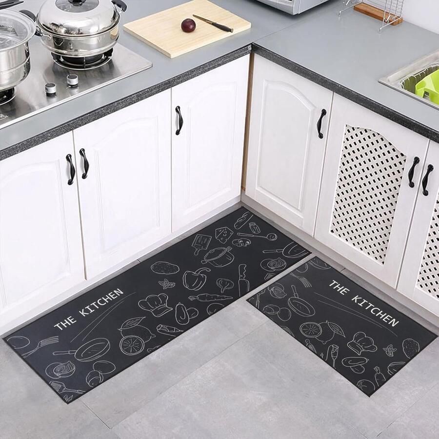 Keukentapijtenset antislip en wasbaar 2-delige set 40 x 60 + 40 x 120 cm