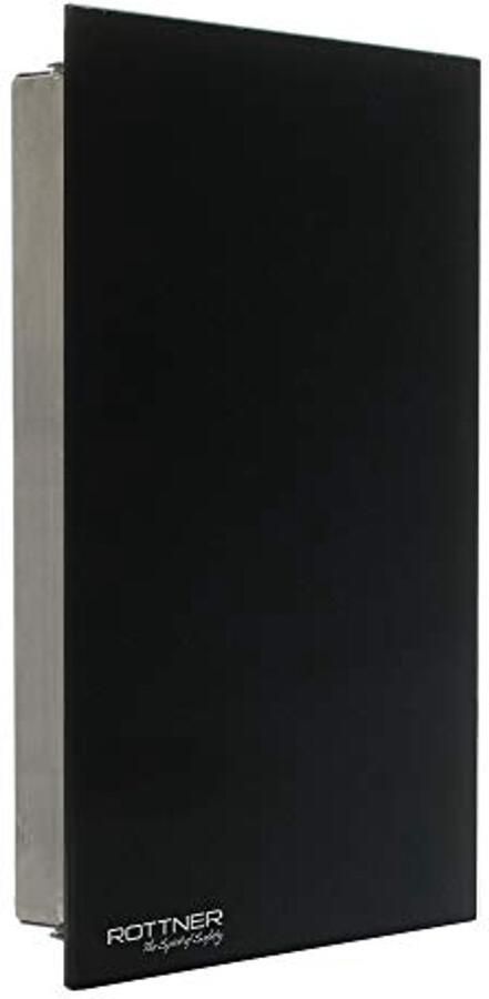 Key Cabinet with Glass Door and Magnetic Closure Black 20 x 30 cm 8 Hooks