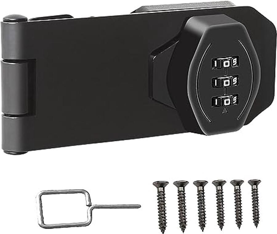 Keyless Hasp Latch Lock 3-cijferig Combinatieslot Voor Kleine Deuren Kasten En Badkamers