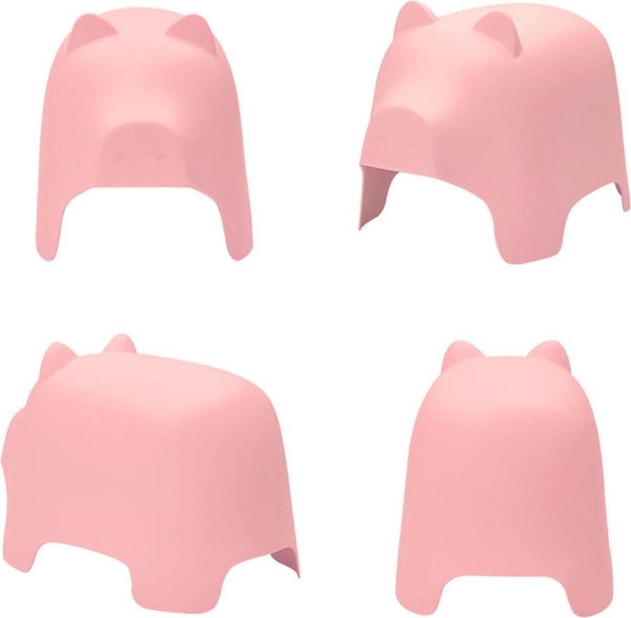 Rootz Living Rootz Kids varkenvormige kruk kinderstoel speelzitje niet-giftig plastic gemakkelijk schoon te maken decoratief 35 cm x 42 cm x 60 cm