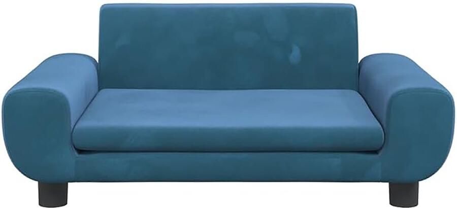 Kinderbank 70x45x33 cm fluweel blauw kinder bank voor kinderen peuter bankje kinderbankje bank kinderen bankje peuter kinderzitje