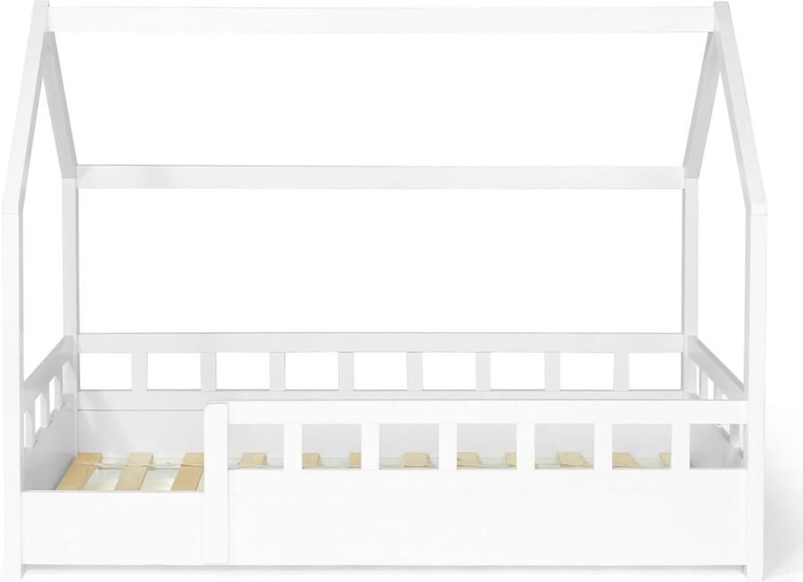 Kinderbed 80 x 160 cm met bedframe en spijlen wit