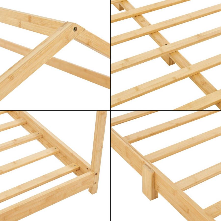 Inandoutdoormatch Kinderbed Juan Huisbed Bamboe 140x200cm Voor Jongens Voor Meisjes