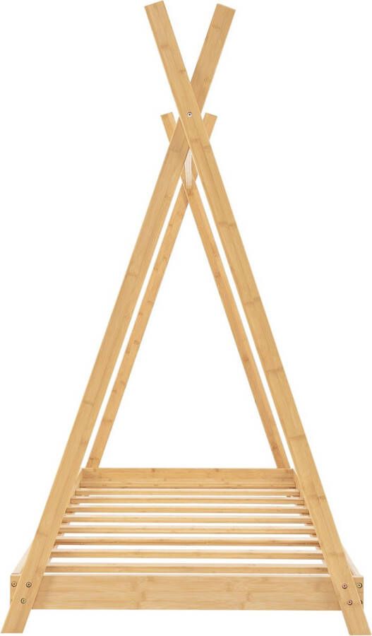 Inandoutdoormatch Kinderbed Lara Tipi Bed Bamboe 70x140cm Houtkleurig Voor Meisjes Voor Jongens Snelle Montage - Foto 2