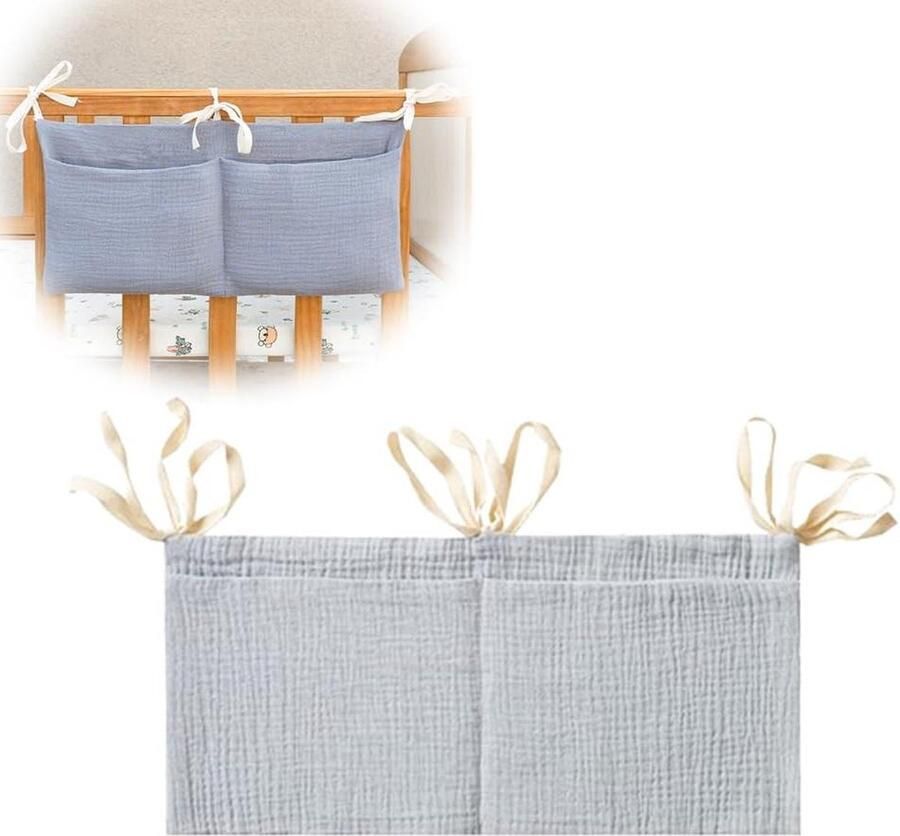 Kinderbed opbergtas zijzak bedtas speelgoedtas luiertas kleding speelgoed grijs Kinderbed