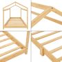 Unbranded Kinderbed Vinda Huisbed Bamboe Houtkleurig 90x200cm Voor Jongens Voor Meisjes Snelle Montage - Thumbnail 2