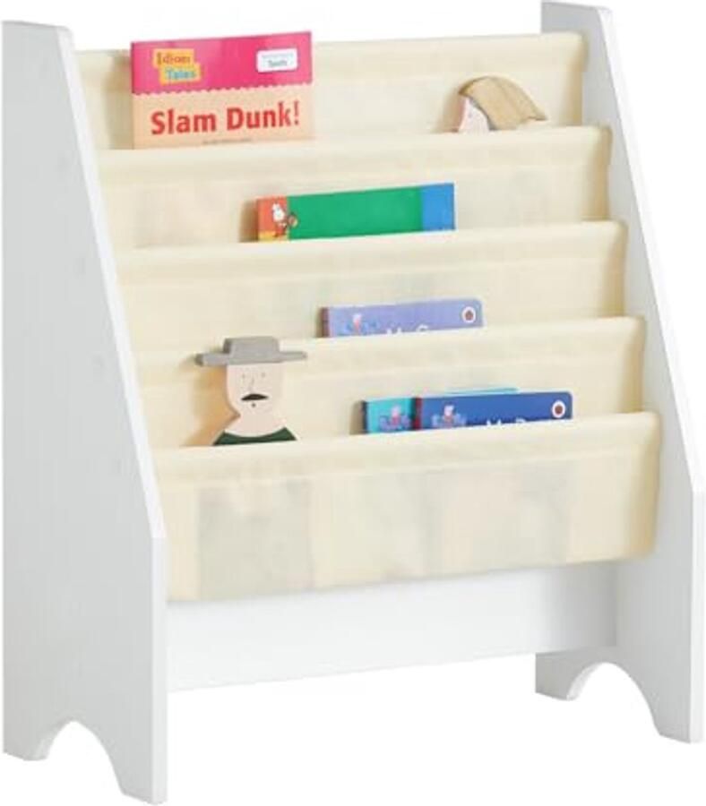 Kinderboekenplank met 4 Opbergvakken Wandplank voor Kinderen Ideaal voor Boeken en Tijdschriften