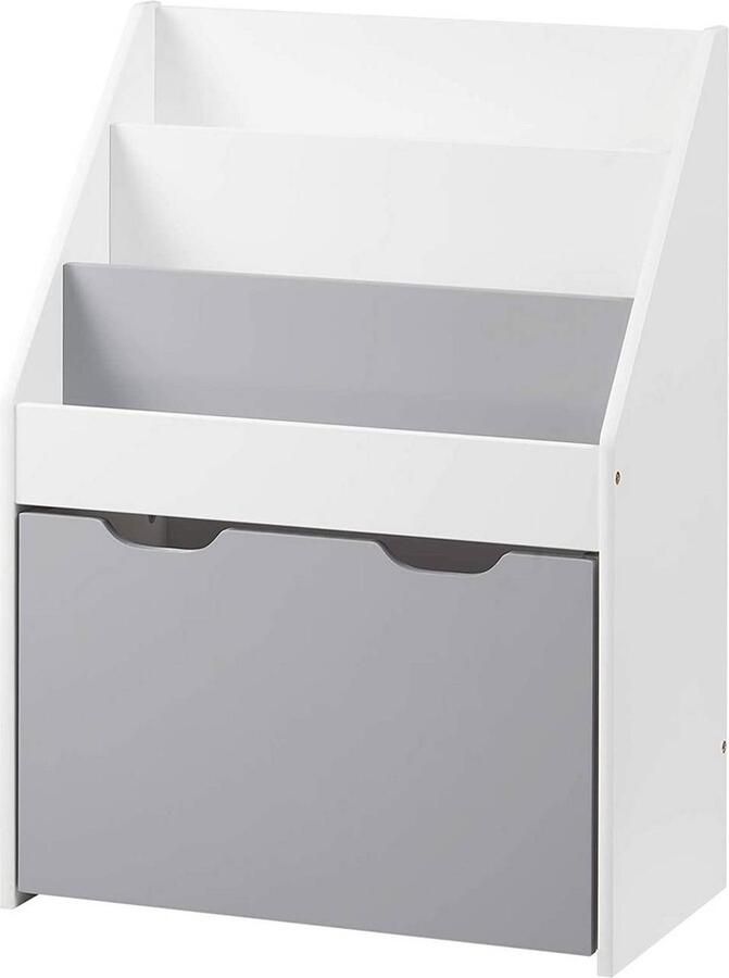 Rootz Living Rootz Kinderboekenplank met speelgoedkist Kinderopbergorganisator Boekenkast met wielen Veilige afgeronde hoeken Voldoende opbergruimte Veelzijdig ontwerp 28 cm x 69 5 cm x 50 5 cm