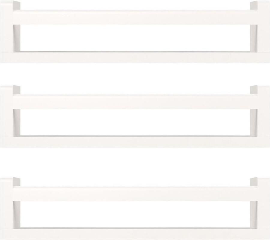 Kinderboekenrek Wandplanken Witte Set van 3 Voor Slaapkamer of Keuken
