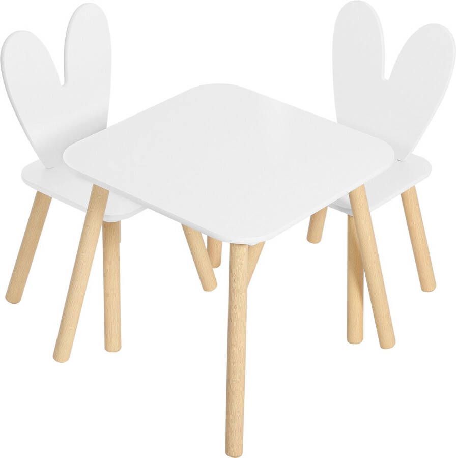 Kinderbureau Met 2 Stoeltjes Bureau voor Kinderen Tekentafel Knutseltafel Wit