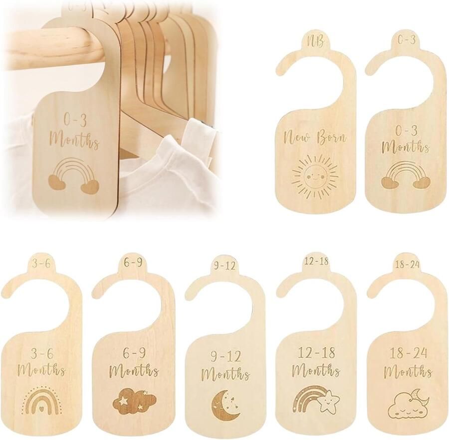 Kinderen Kleding Scheidingswanden 7 Stukken Houten Kledingkast Scheidingswanden Baby Kleding Organizer en Divider