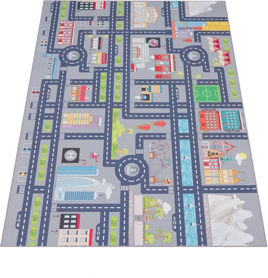 Kids Playroom Rug – Soft & Durable – Creative City Street Play Mat – Easy-Clean – Robust Polyamide – Imaginative Fun Carpet