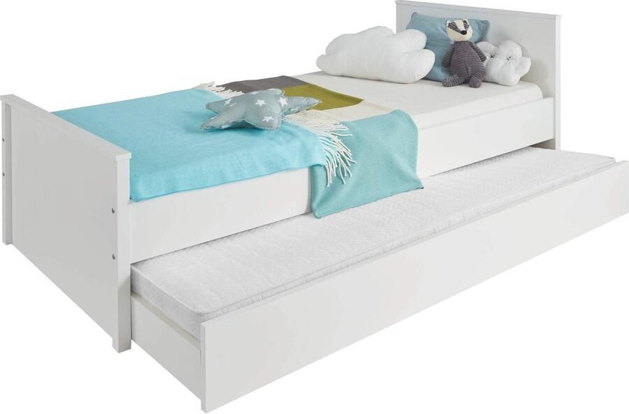 Kinderkamer Functioneel Bed Jeugdslaper Kinderbedje Junior Ledikant Kinderrustplaats Peuterslaapplaats Wit 209 x 78 x 97 cm