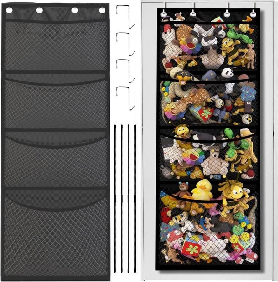 Luvetrex Kinderkamer Organisator voor Knuffels en Speelgoed met Hangende Opbergzakken