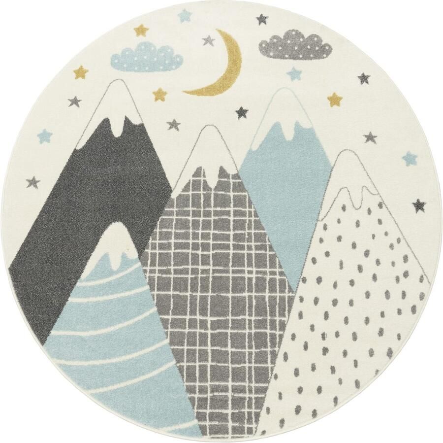 Kids Nursery Rug – Soft & Durable – Playful Animal & Night Sky Design – Short Pile – Easy Care