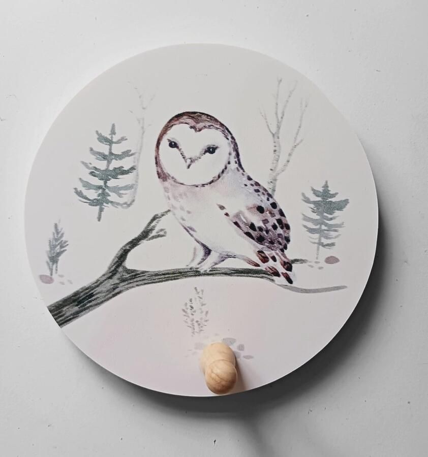 Kinderkapstok Bosdieren uil-kinderkamer-kapstok-forestfriends-decoratie-babykamer