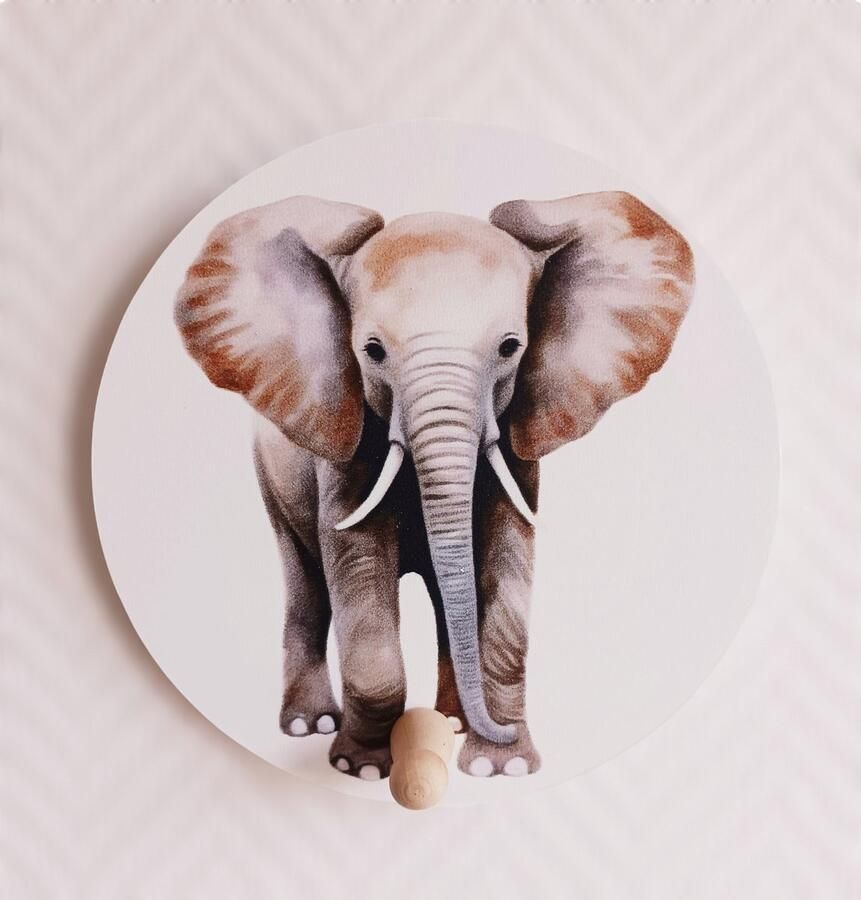 Kinderkapstok Safari olifant-kinderkamer-jungle-decoratie-babykamer