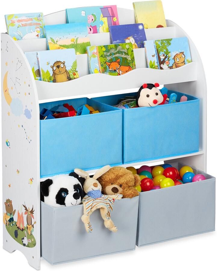 Relaxdays kinderkast 4 manden kampvuur 98 x 82 5 x 30 cm speelgoedkast kinderkamer