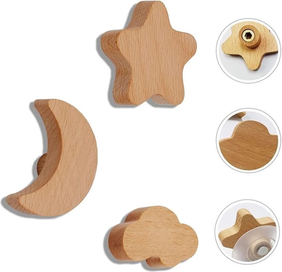 Kinderkleding Haken Wandhaken Zelfklevende Haken Handdoekhaken Houten Kledingkast Haken Decoratieve Houten Zelfklevende Haken Zonder Boren Multifunctionele Haken Wandhaken Voor Hoeden