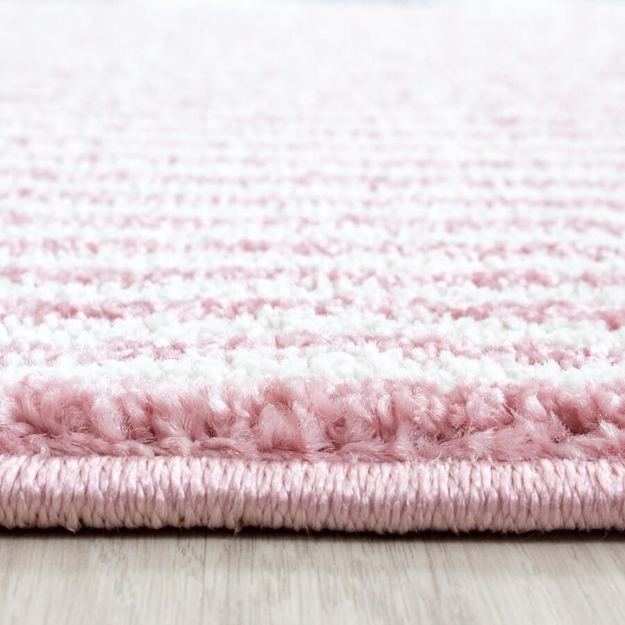 Kinderkleed met hartjes- en sterrenmotief roze kinderkamerkleed jute achterkant afmeting: 120 cm x 170 cm - Foto 4