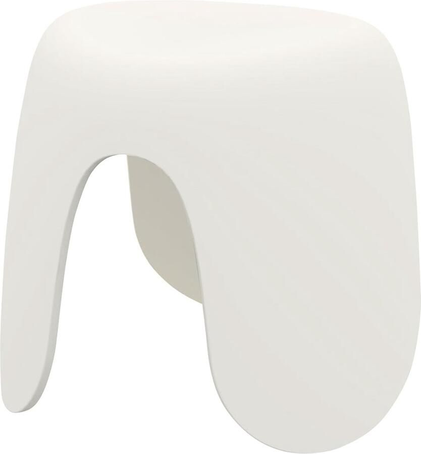 Kinderkruk voetenbank voor kinderen en volwassenen 25 cm crèmewit kunststof