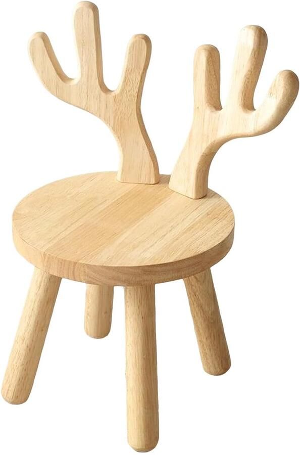 Kinderstoel van massief hout Ergonomisch en ruimtebesparend 1 stuk Natuurlijk