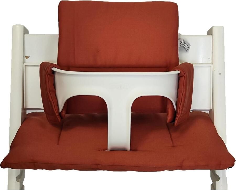 Kinderstoel zitkussen 100% biologisch katoen klassiek kussen zitkussen kinderstoelkussen 2-delig geschikt voor Stokke Tripp Trapp kinderstoel machinewasbaar eenvoudige bevestiging