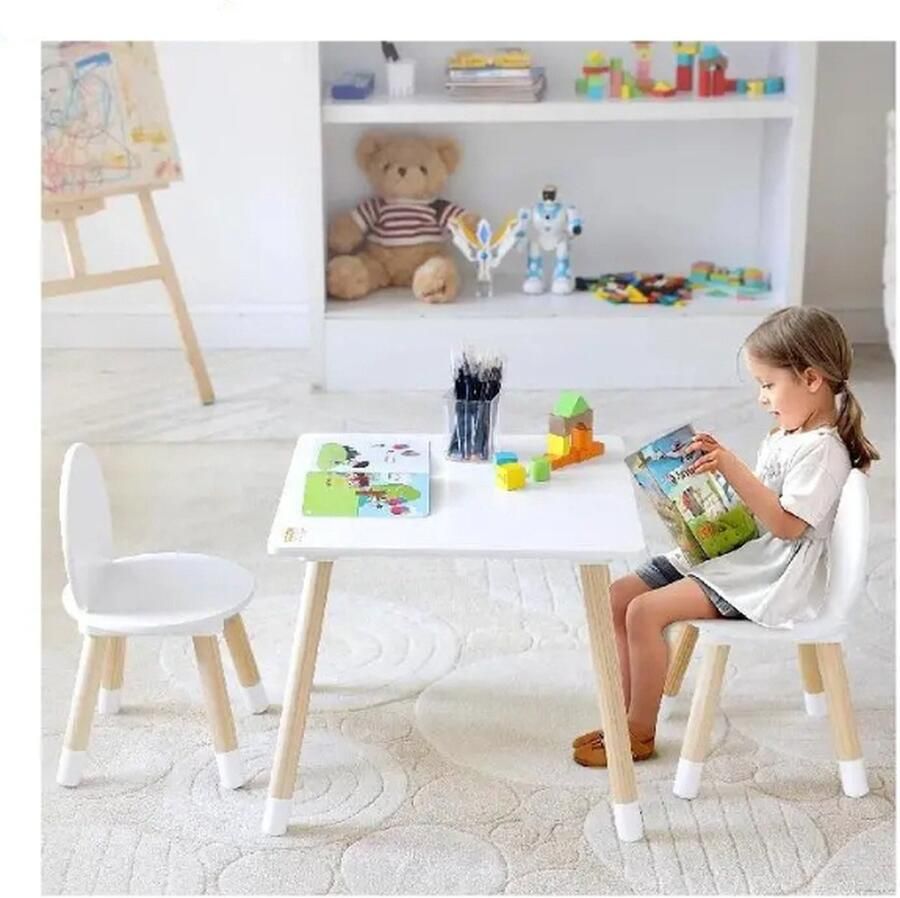 Kindertafel en 2 Stoelen- Peutertafel en Stoelset Kinderen Tafel Met Meerdere Activiteit Voor Kunstambachten Lezen Leren