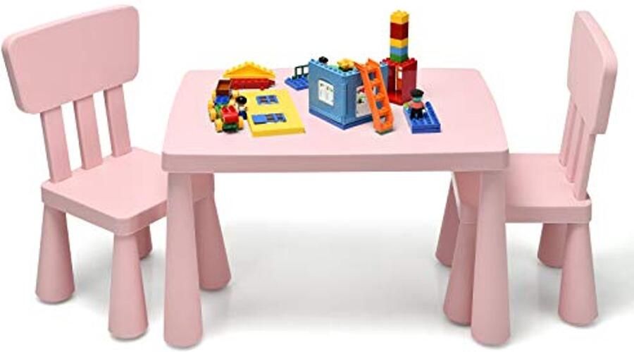 Kindertafel en Stoelen Set voor Kinderen Multifunctioneel Meubel voor Eten Leren en Spelen