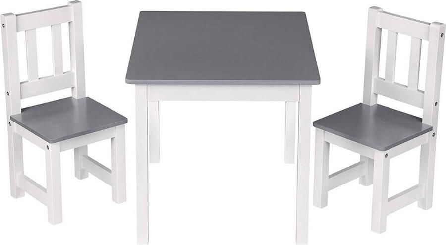 Rootz Living Rootz Kindertafel en stoelenset Activiteitentafel Speelset Veilig en duurzaam Gemakkelijk schoon te maken Multifunctioneel 60 cm x 50 cm x 48 cm tafel 26 cm x 25 cm x 55 cm stoelen