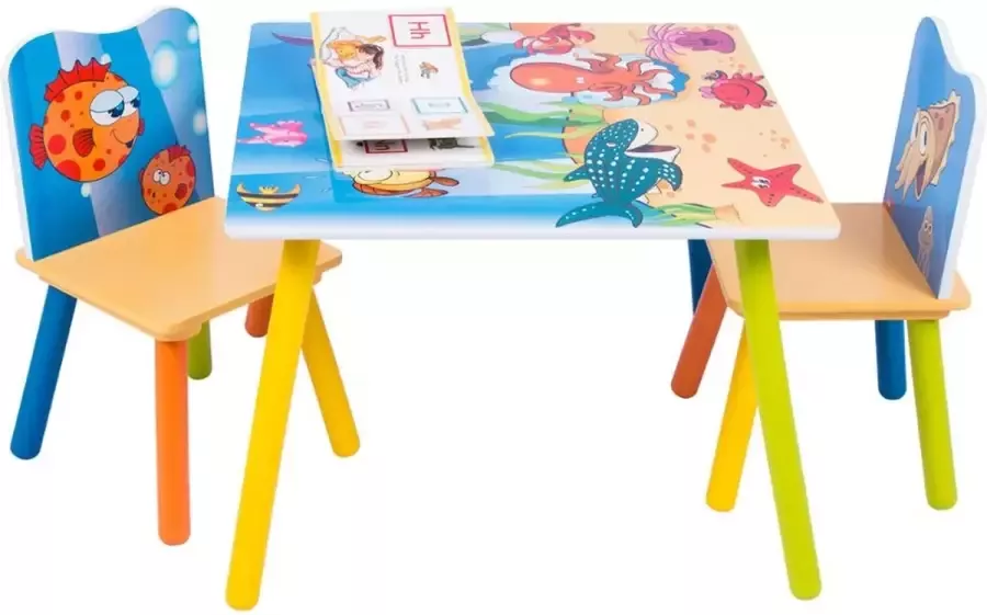 LooMar Kindertafel – Kinderbureau – Kindertafel met stoeltjes – Kindertafel en stoeltjes – Peuter tafel en stoel – Kindertafeltje met 2 stoeltjes