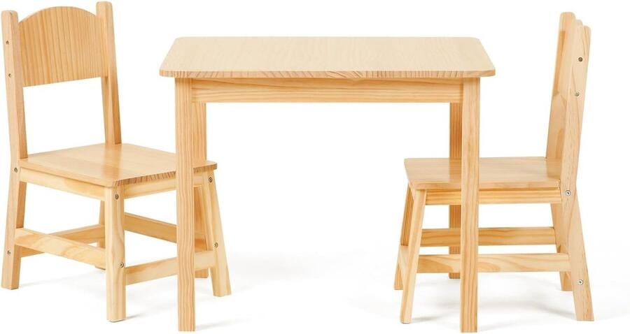 Kindertafel met 2 stoelen massief houten kindertafelstoelset kinderzitgroep vanaf 3 jaar voor kinderkamer kleuterscholen