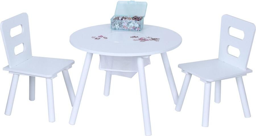 Kindertafel met 2 stoeltjes opbergruimte zithoogte: 37 cm
