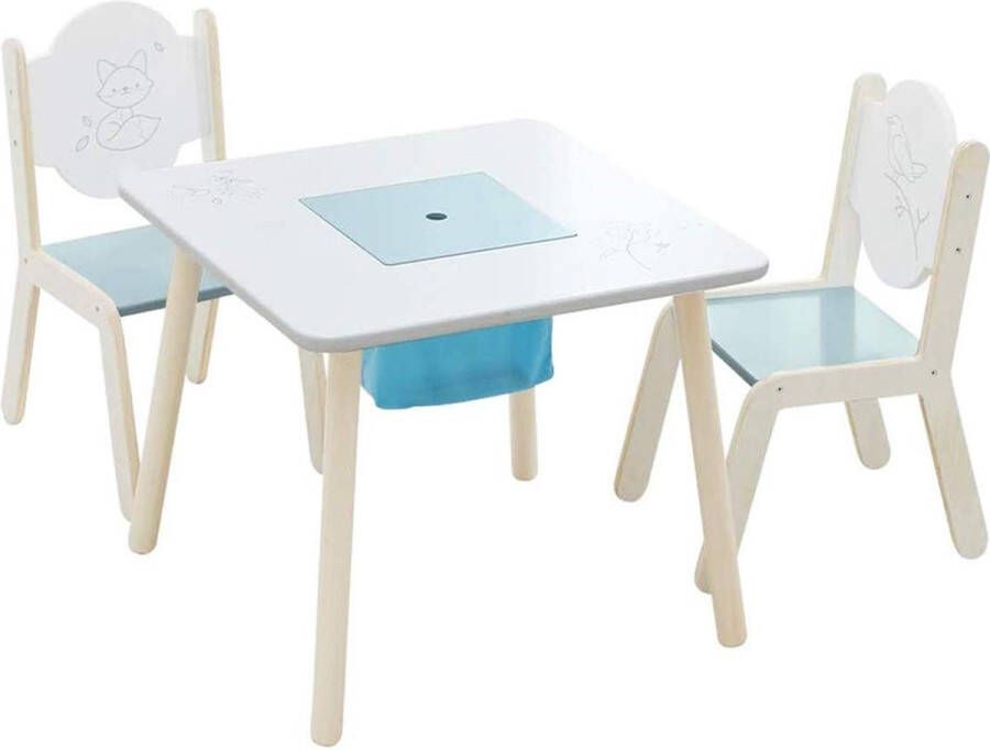 Kindertafel met stoelen – kindertafeltje – kinderkamer – duurzaam