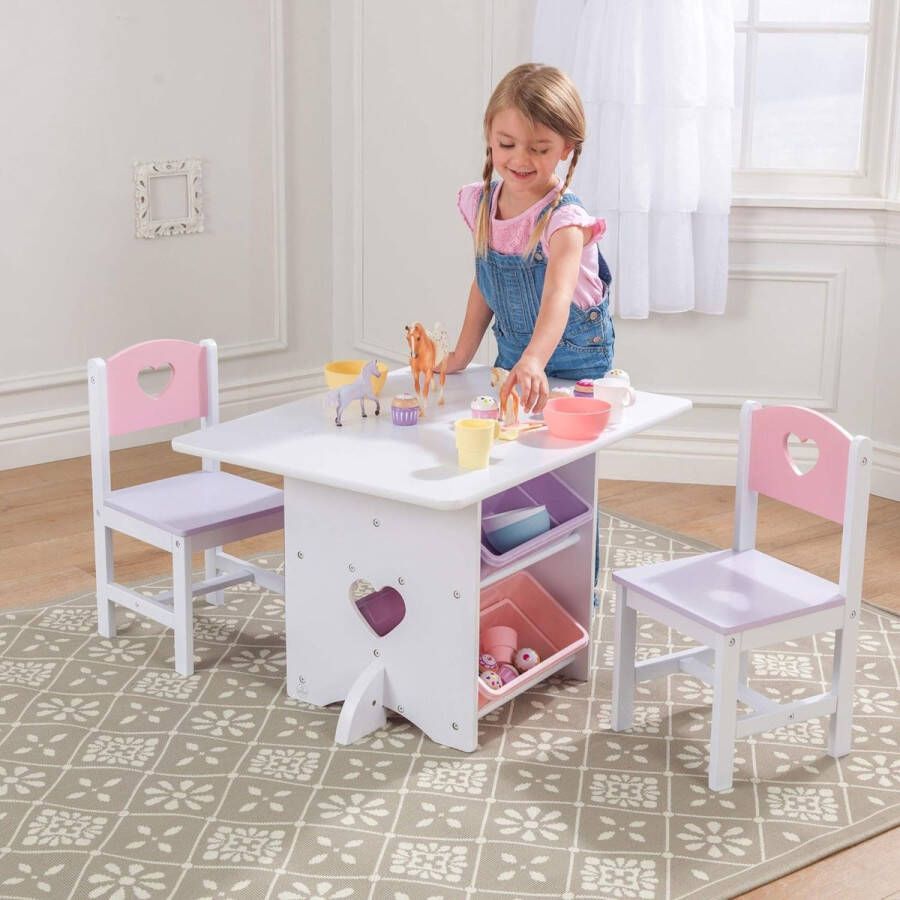 Kindertafel met stoelen – kindertafeltje – kinderkamer – duurzaam