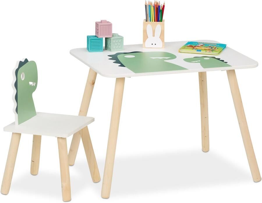 Kindertafel met stoeltje zithoogte: 25 cm dinosaurus