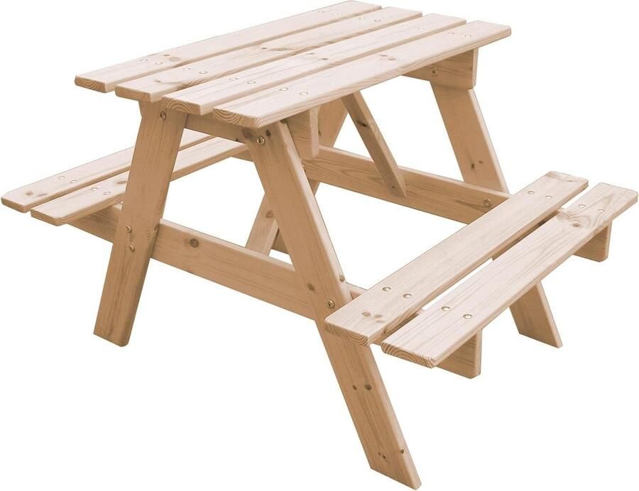 Kindertafel van hout tafel en stoel tuinmeubelen 81 x 60 x 50 cm picknicktafel buiten binnen kindermeubelen
