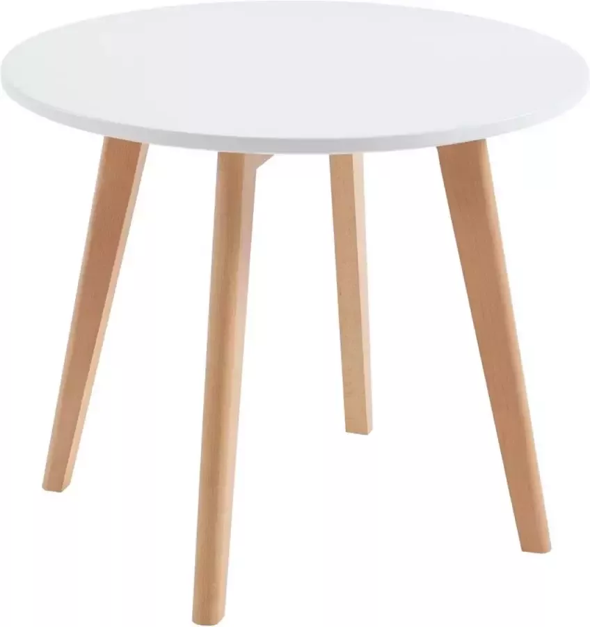 Vente-unique Kindertafel van mdf en beuken Wit en naturel LOULOUNE L 60 cm x H 51 cm x D 60 cm - Foto 1