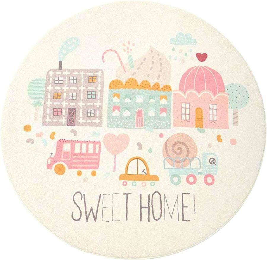 Kindertapijt rond wasbaar voor babykamer peuterkamer woonkamer slaapkamer vloerkleed groot kindertapijt ronde tapijten pluizige mat kinderbeschermingsmatten kindermat 120 cm